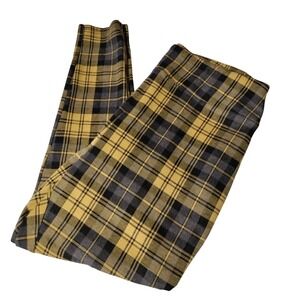 ModCloth Plaid Leggings Pants Yellow Black Gray 1X (34"x27.5" Actual) Stretch